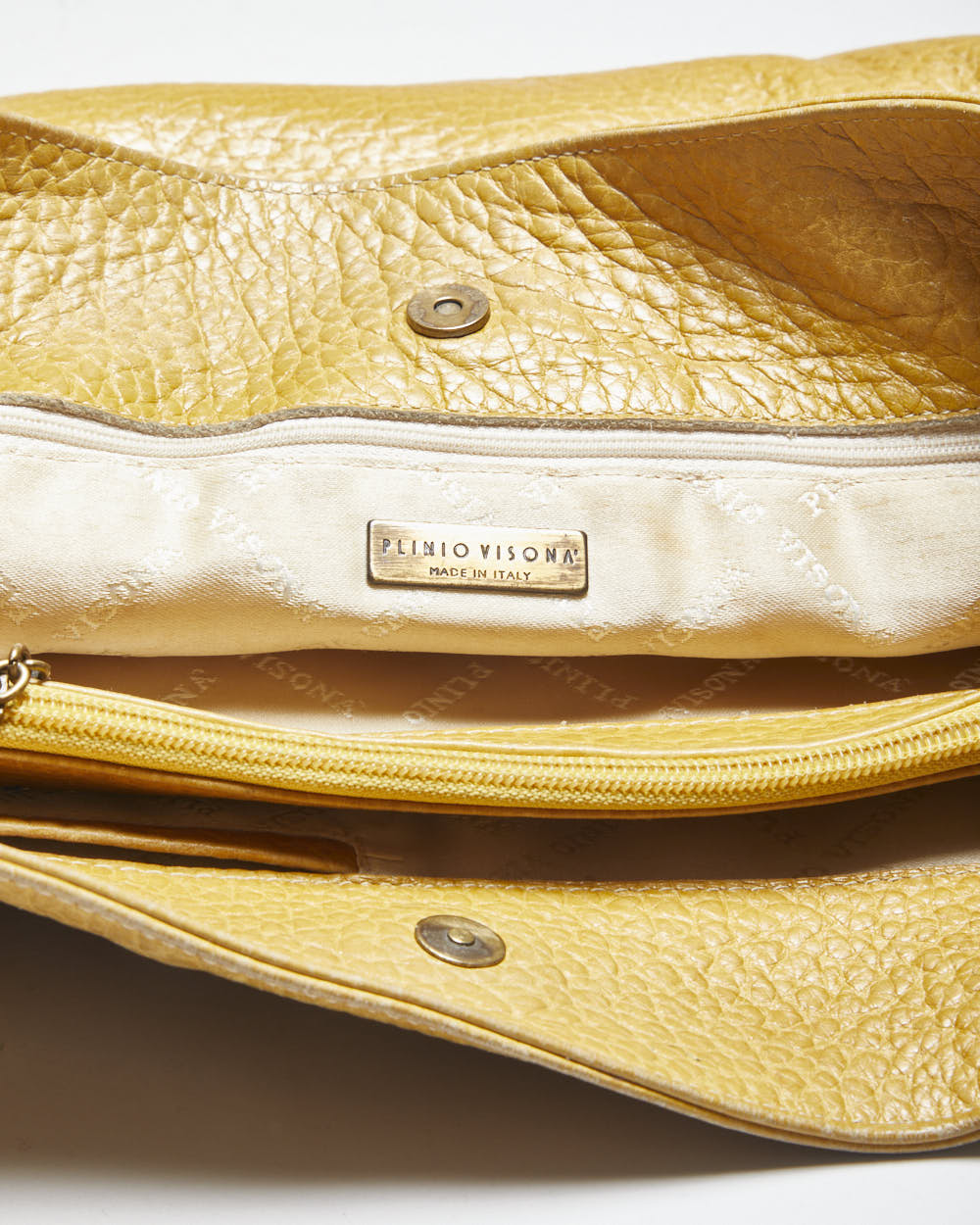 Vintage Plinio Visona Yellow Leather Handbag