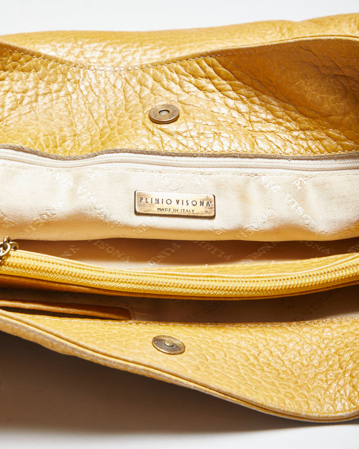Vintage Plinio Visona Yellow Leather Handbag