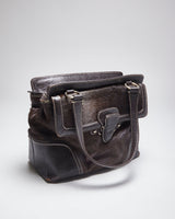 Vintage Talbots Brown Leather Hide Handbag
