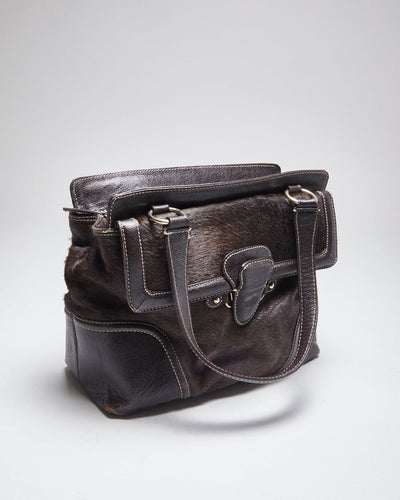 Vintage Talbots Brown Leather Hide Handbag