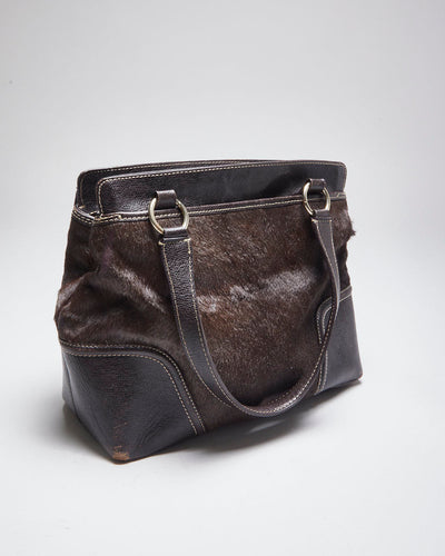 Vintage Talbots Brown Leather Hide Handbag