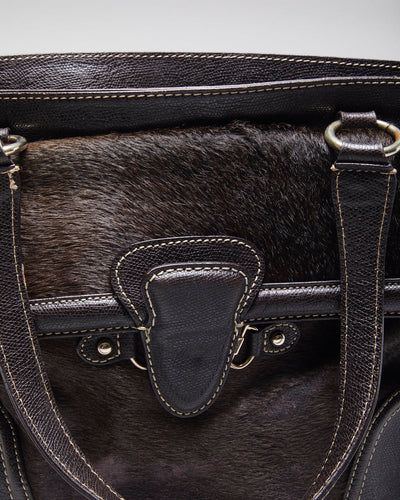 Vintage Talbots Brown Leather Hide Handbag