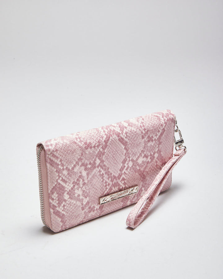 Betsey Johnson Pink Faux Snake Purse