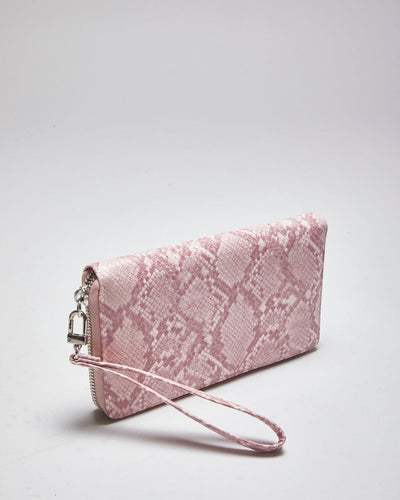Betsey Johnson Pink Faux Snake Purse