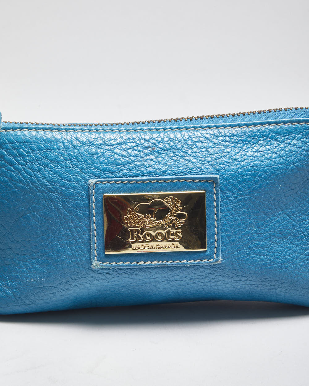 Roots Blue Leather Purse