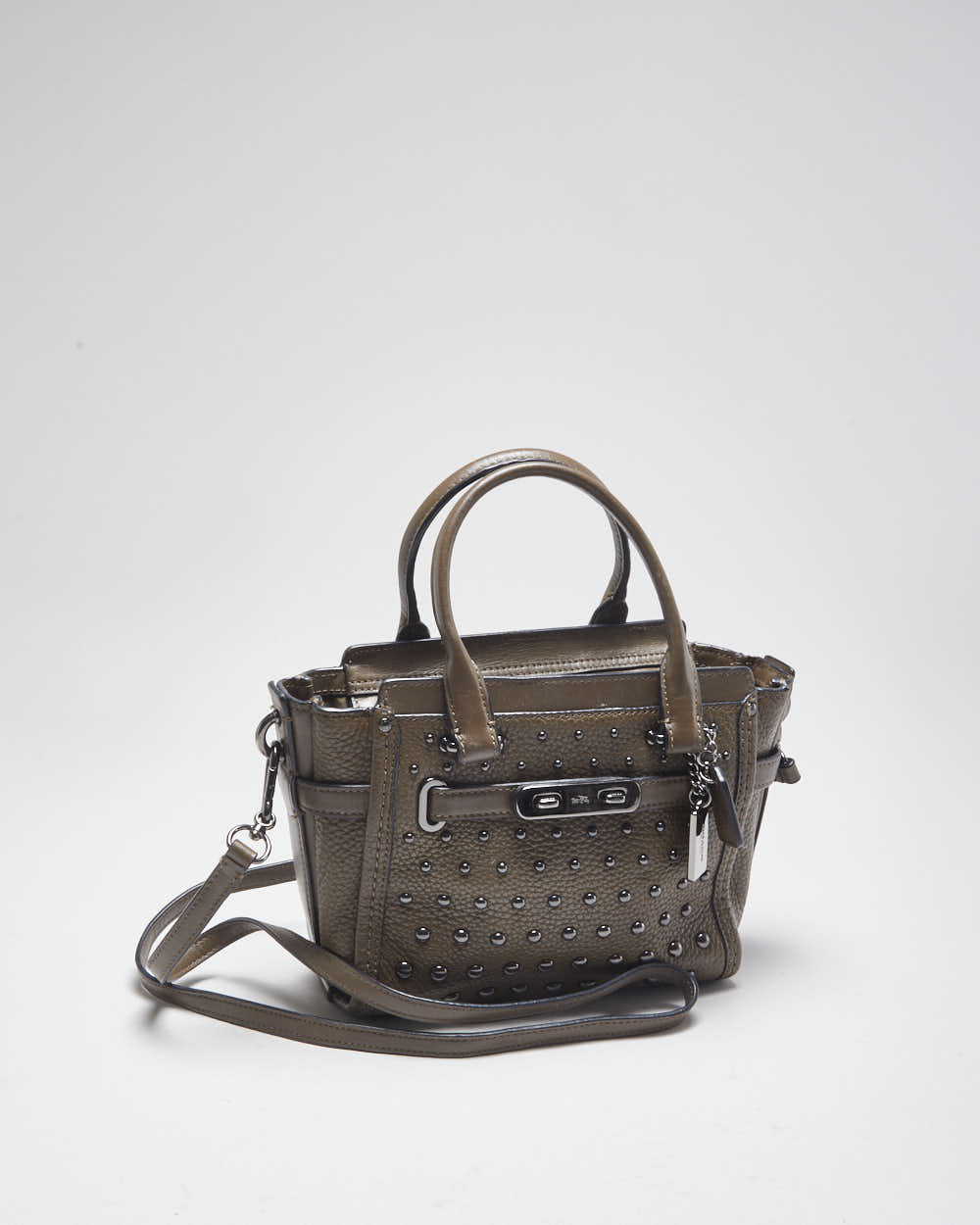 Coach Brown Leather Mini Swagger Cross-body Bag