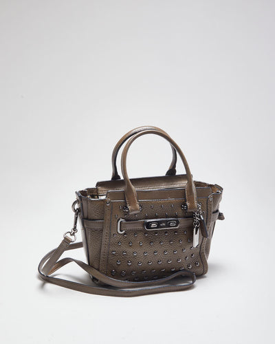 Coach Brown Leather Mini Swagger Cross-body Bag