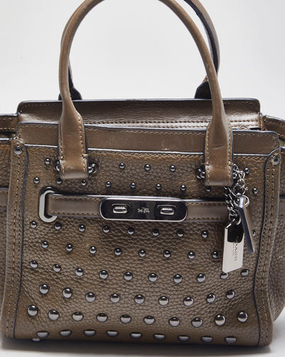 Coach Brown Leather Mini Swagger Cross-body Bag