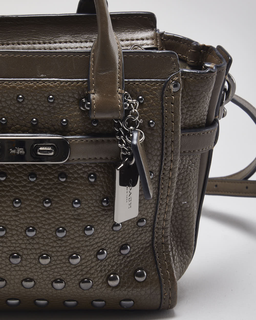 Coach Brown Leather Mini Swagger Cross-body Bag