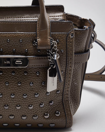 Coach Brown Leather Mini Swagger Cross-body Bag