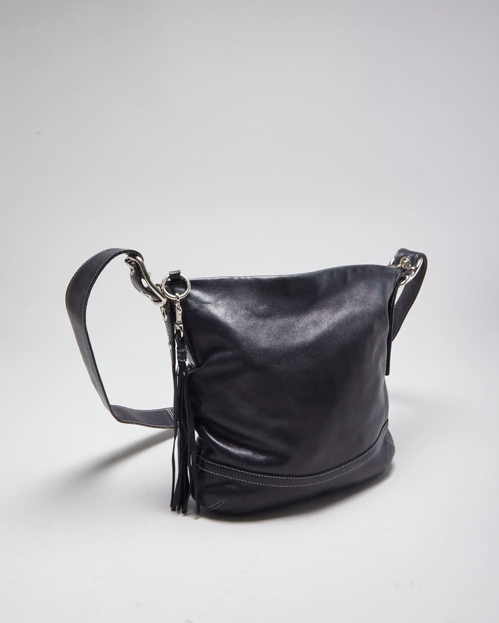 Y2K Coach Black Soft Leather Cross-body Bag