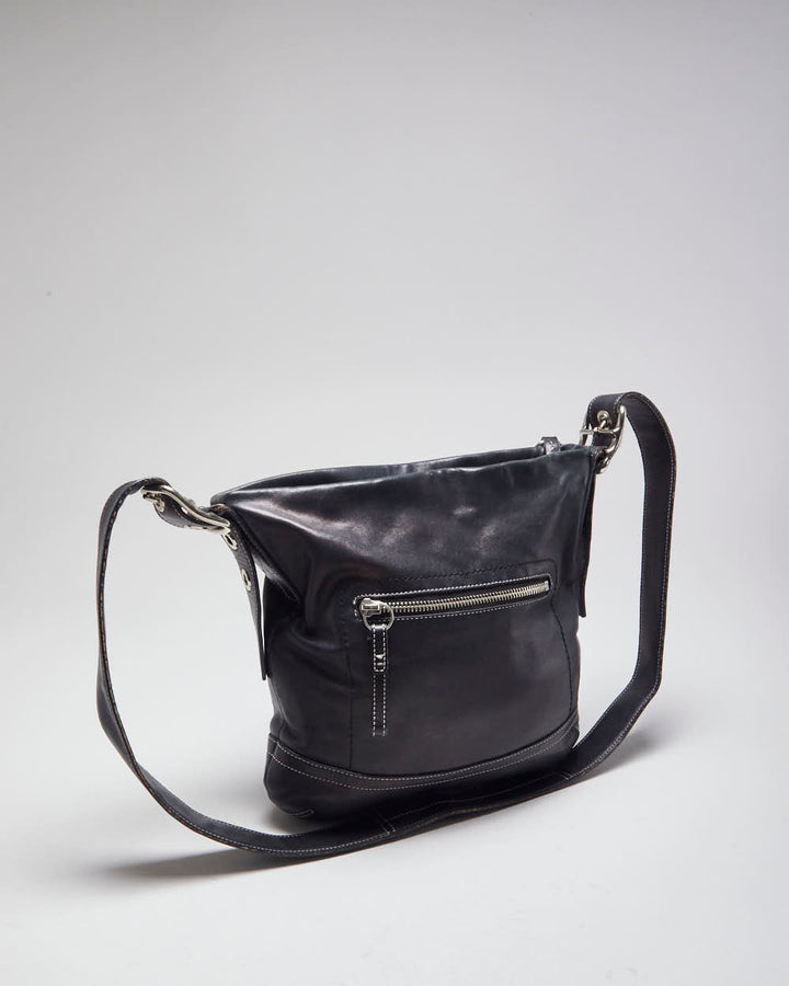 Y2K Coach Black Soft Leather Cross-body Bag