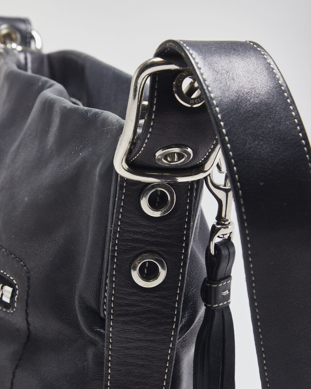 Y2K Coach Black Soft Leather Cross-body Bag