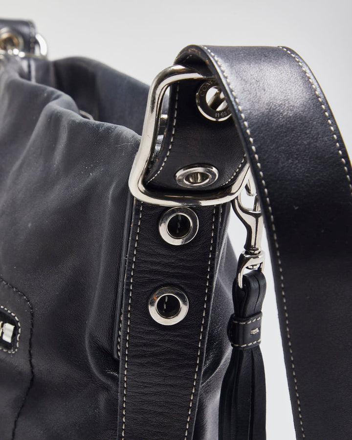 Y2K Coach Black Soft Leather Cross-body Bag