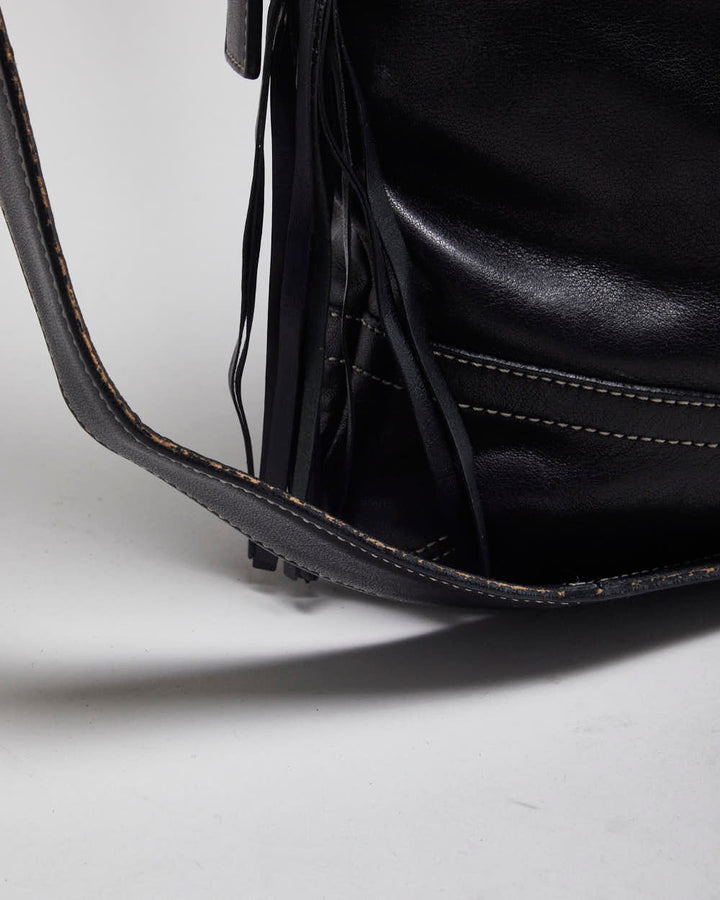 Y2K Coach Black Soft Leather Cross-body Bag