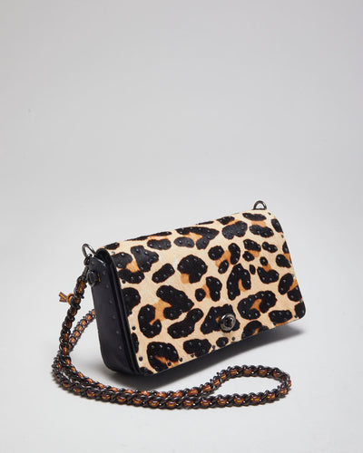 Coach Dinky Leopard Embellished Cross-body Bag