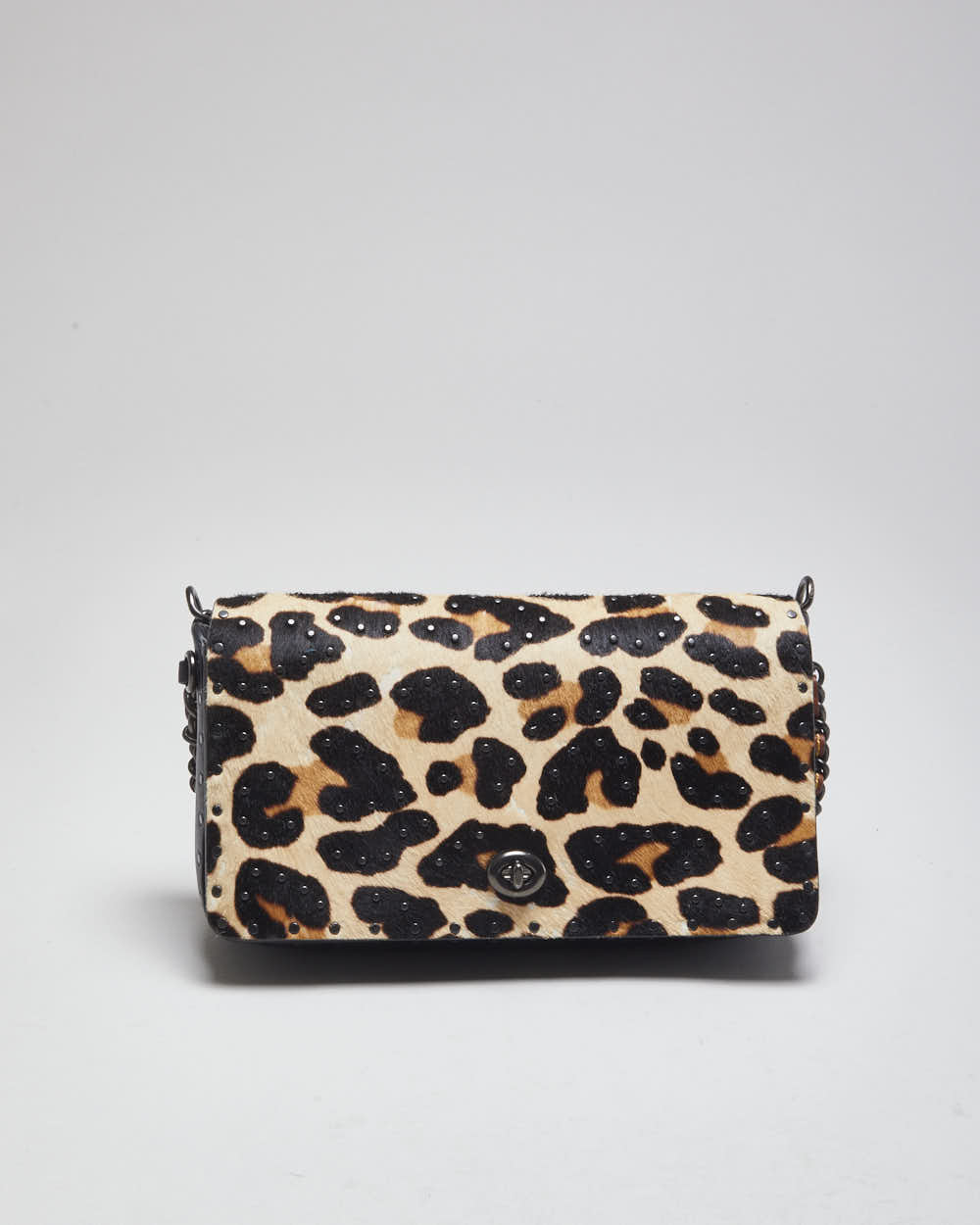 Coach Dinky Leopard Embellished Cross-body Bag
