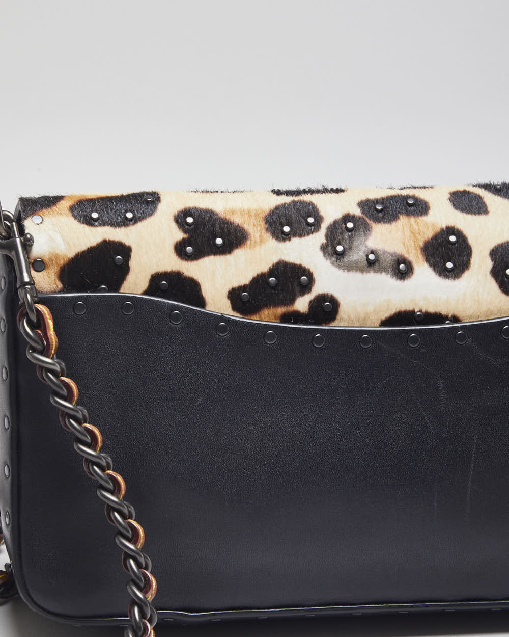 Coach Dinky Leopard Embellished Cross-body Bag