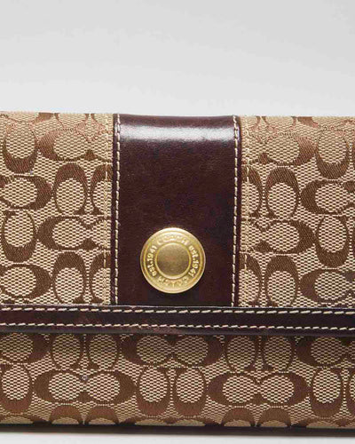 Vintage Coach Monogram Two Piece Wallet Set