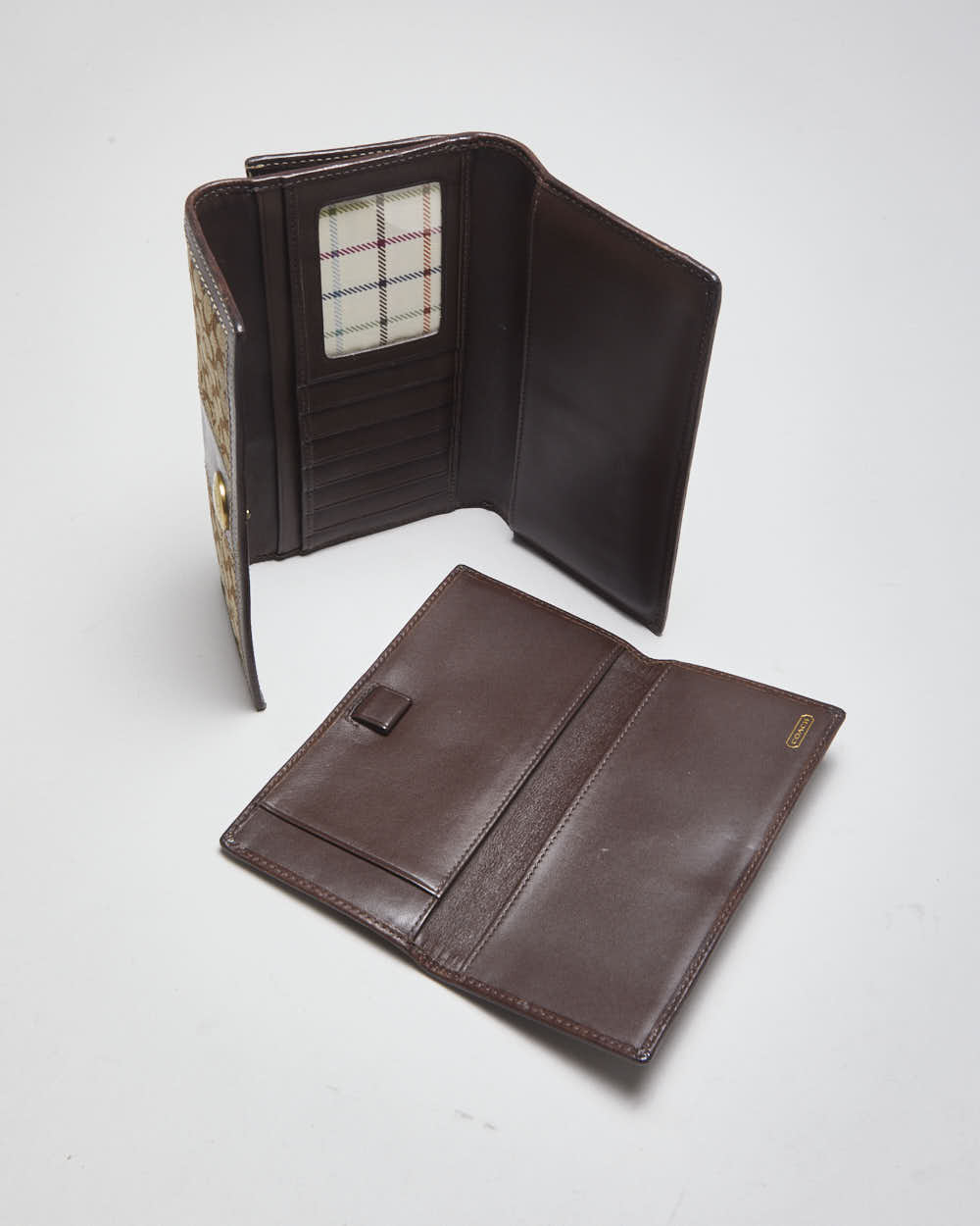 Vintage Coach Monogram Two Piece Wallet Set