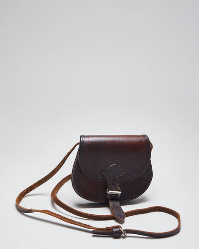 Vintage Darling Brown Leather Cross-body Mini Satchel