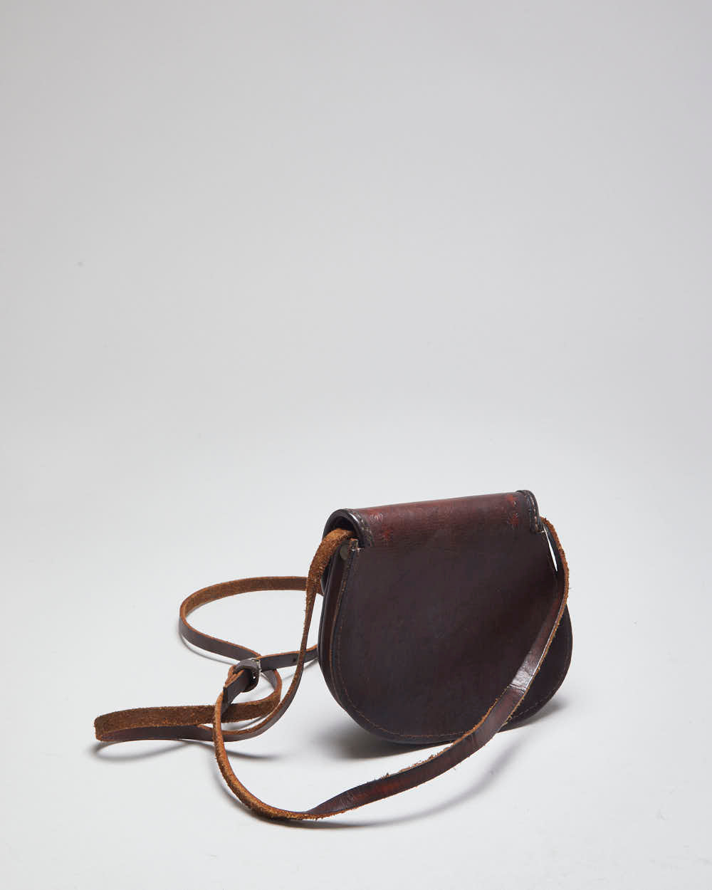 Vintage Darling Brown Leather Cross-body Mini Satchel