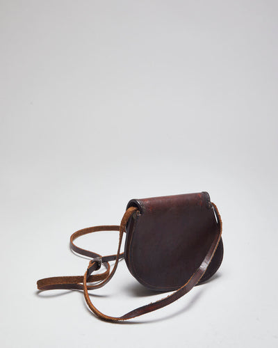 Vintage Darling Brown Leather Cross-body Mini Satchel