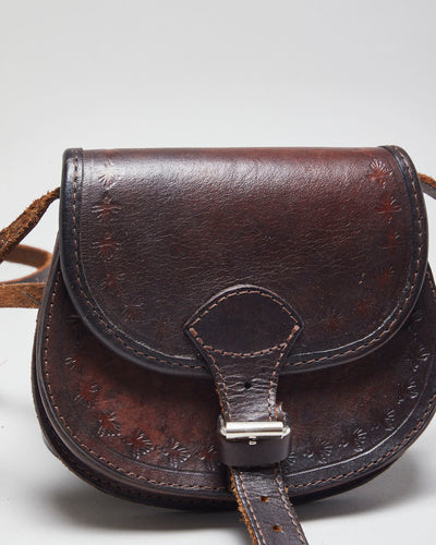 Vintage Darling Brown Leather Cross-body Mini Satchel