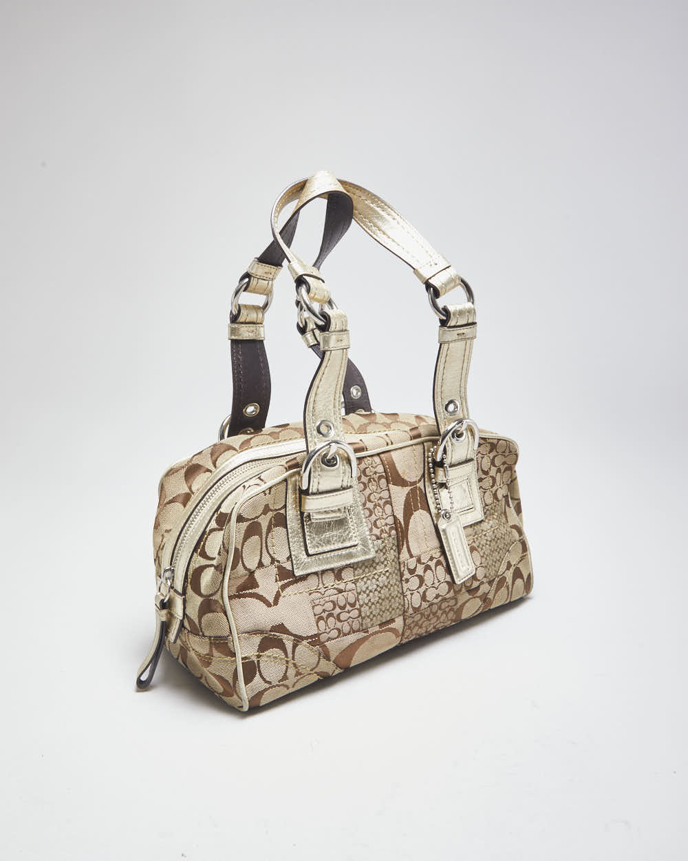 Coach Gold Monogram Shoulder Bag