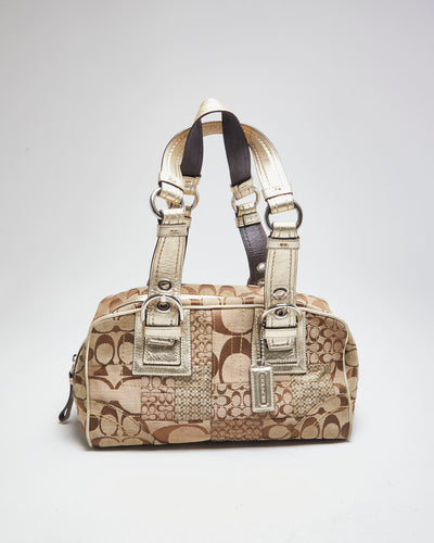 Coach Gold Monogram Shoulder Bag