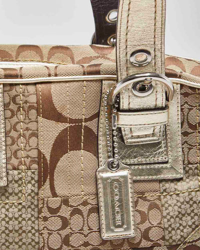 Coach Gold Monogram Shoulder Bag