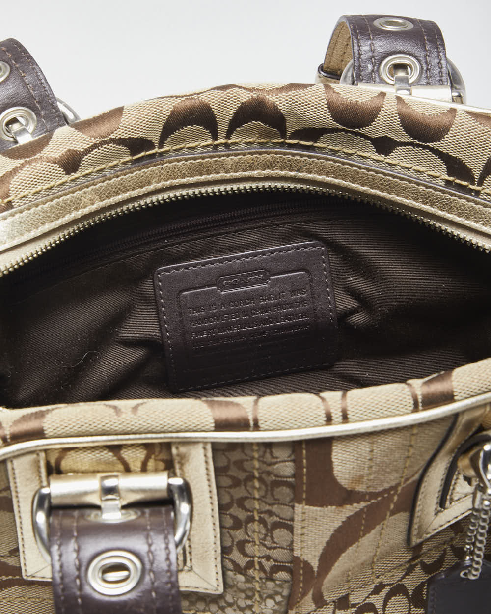 Coach Gold Monogram Shoulder Bag