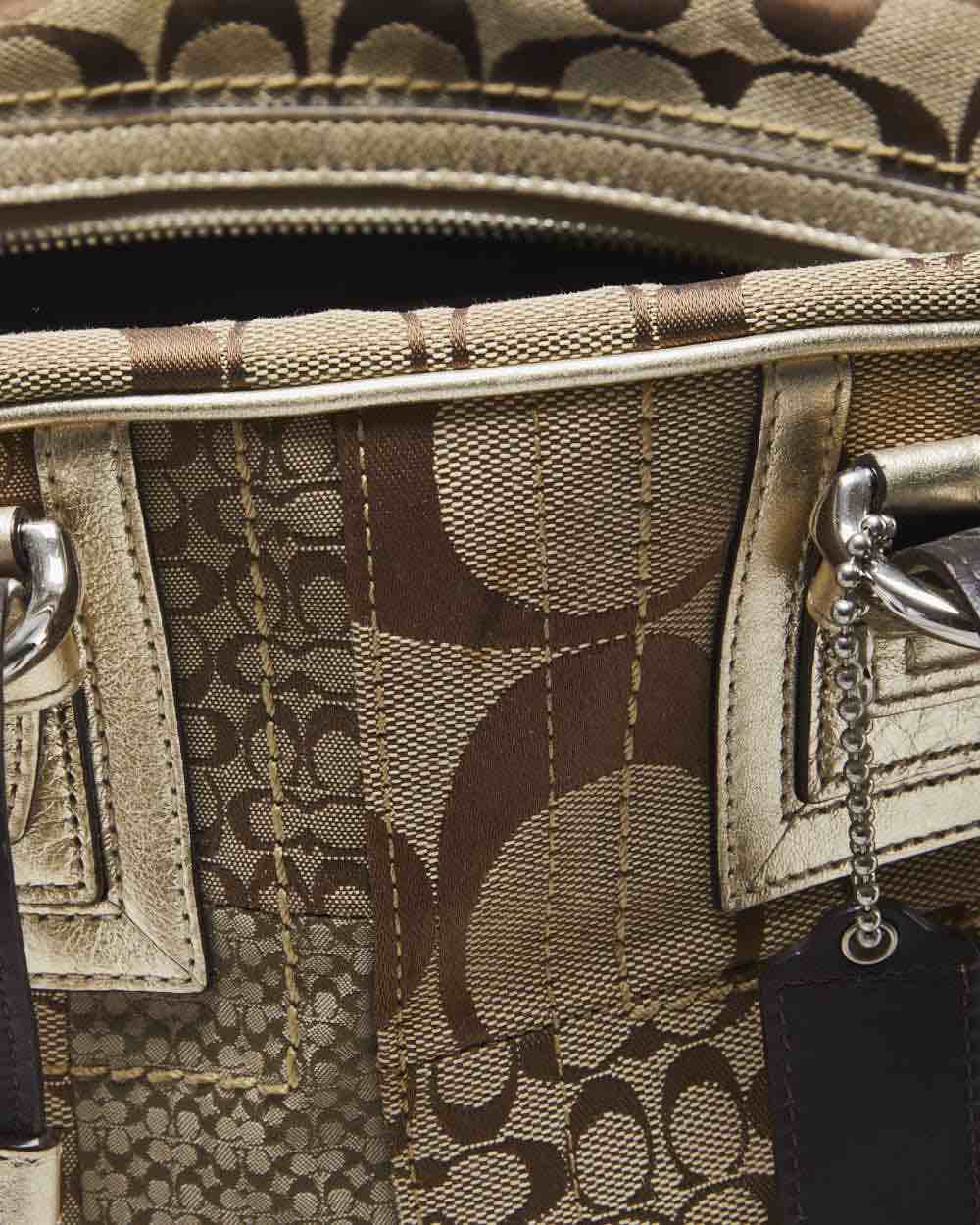 Coach Gold Monogram Shoulder Bag