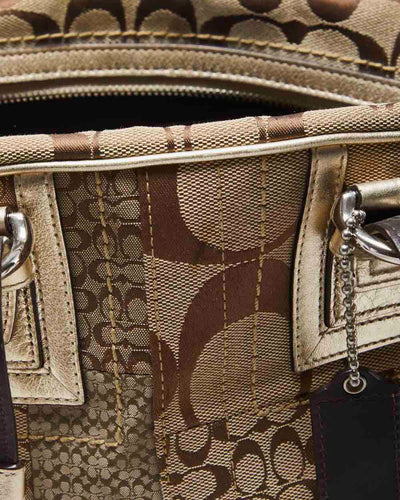 Coach Gold Monogram Shoulder Bag