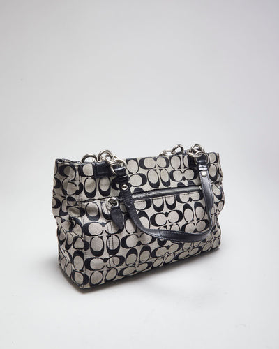 Coach Black and Grey Monogram Handbag