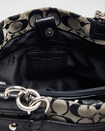 Coach Black and Grey Monogram Handbag
