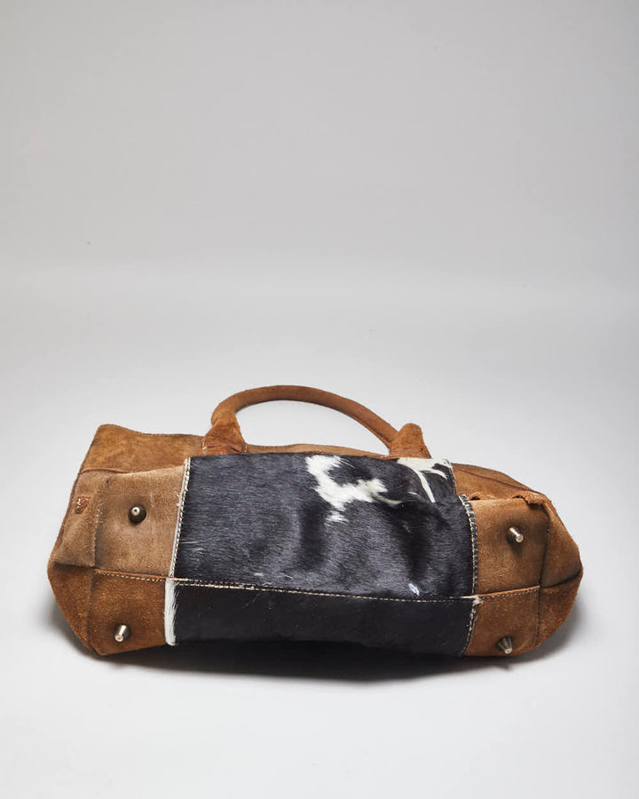 Vintage STS Suede & Cowhide Handbag