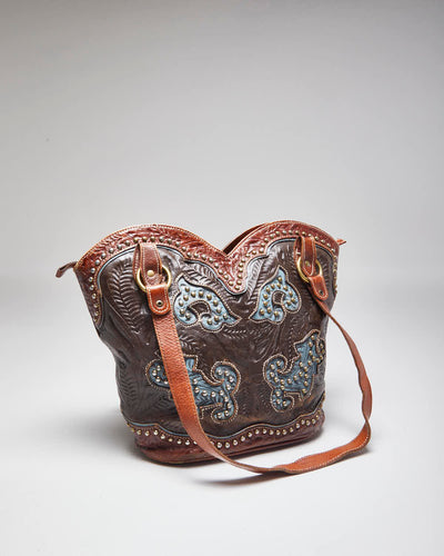 Vintage American West Leather Studded Bag