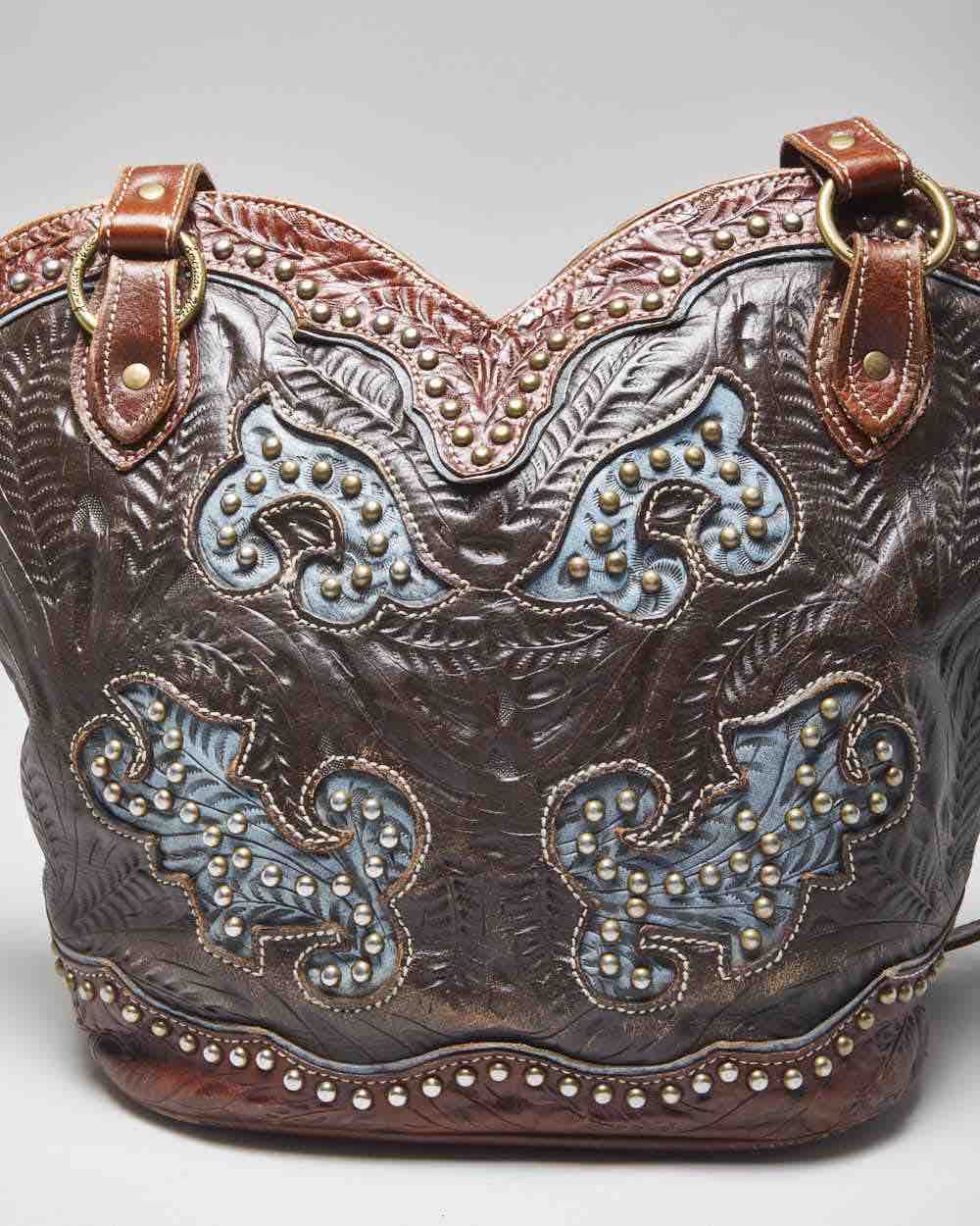 Vintage American West Leather Studded Bag