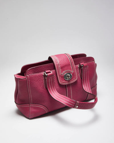 Vintage Y2k 00s Coach Pink Leather Handbag