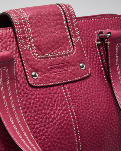 Vintage Y2k 00s Coach Pink Leather Handbag