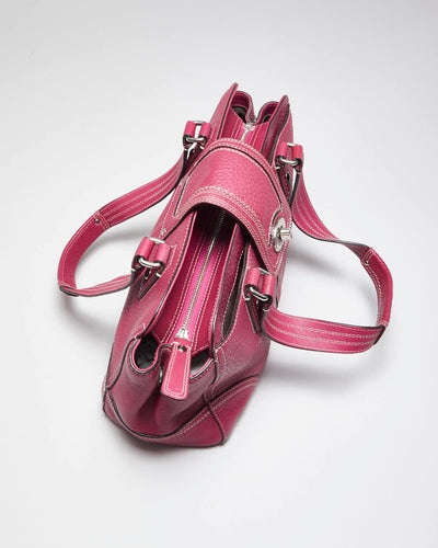 Vintage Y2k 00s Coach Pink Leather Handbag
