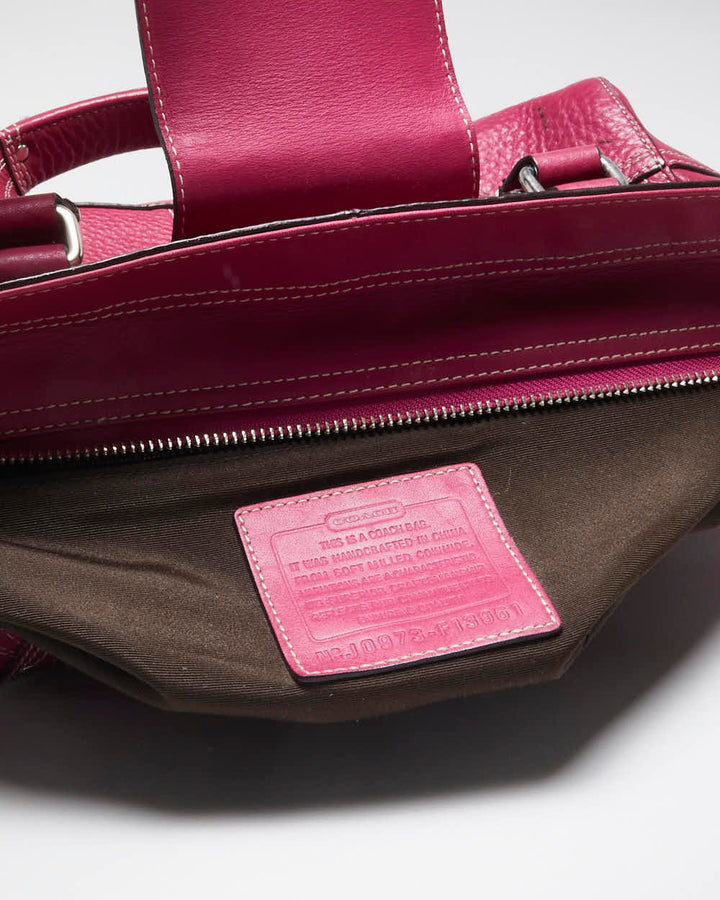 Vintage Y2k 00s Coach Pink Leather Handbag