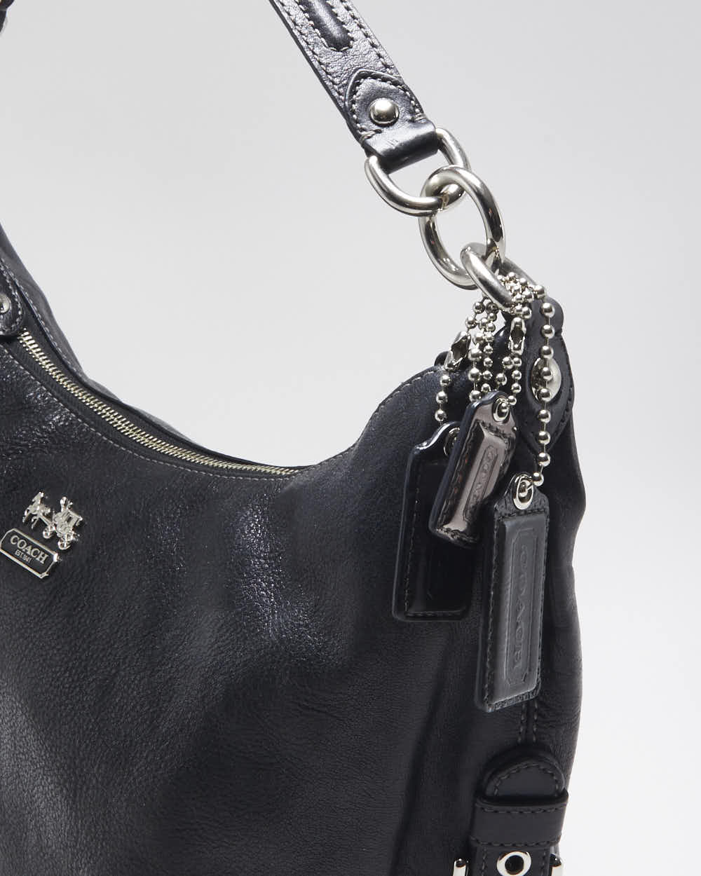 Vintage Y2k 00s Coach Black Leather Handbag