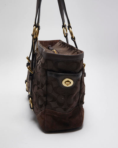 Vintage Y2k 00s Coach Monogram Brown Handbag