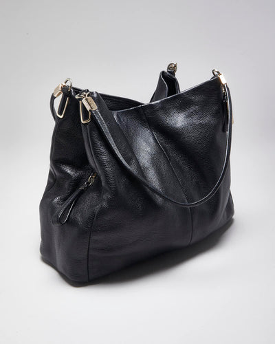 Vintage Coach Black Leather Handbag