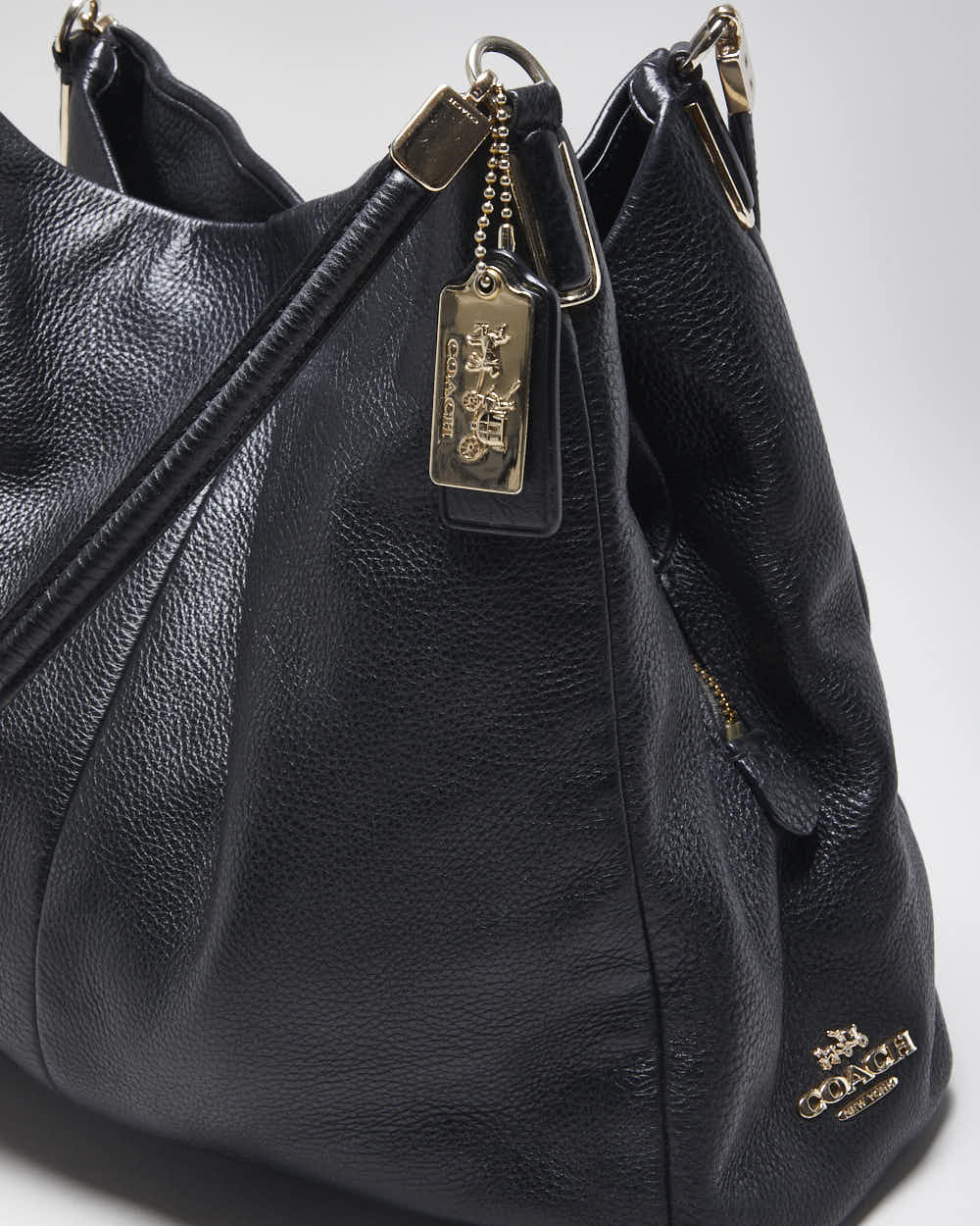 Vintage Coach Black Leather Handbag