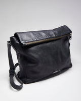 Vintage Coach Black Leather Crossbody Satchel Bag