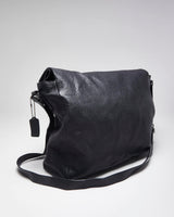 Vintage Coach Black Leather Crossbody Satchel Bag