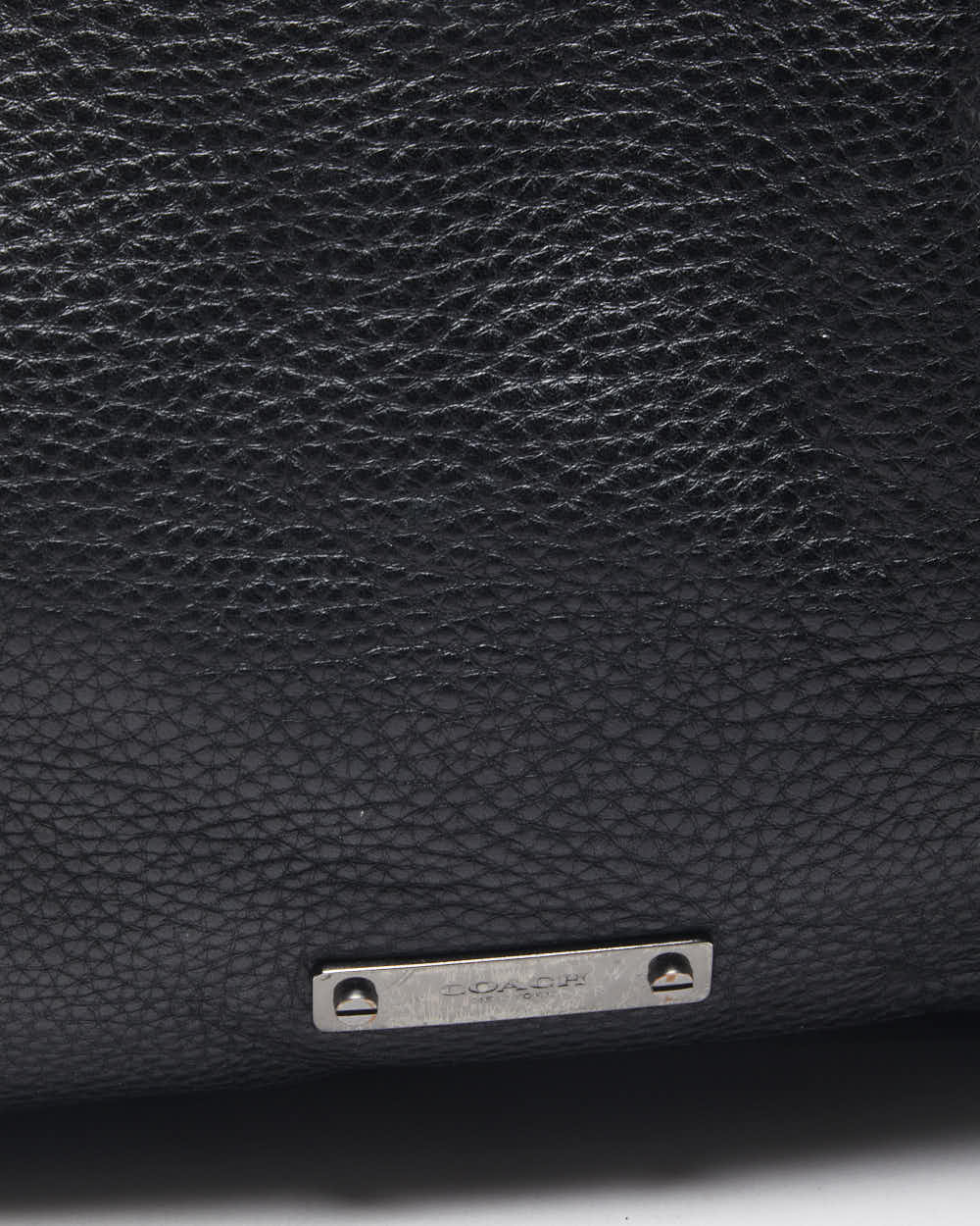 Vintage Coach Black Leather Crossbody Satchel Bag
